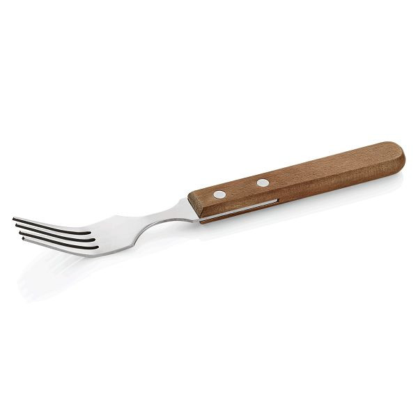 WAS Steakgabel mit Holzgriff, 20 cm, Chromstahl, 519001