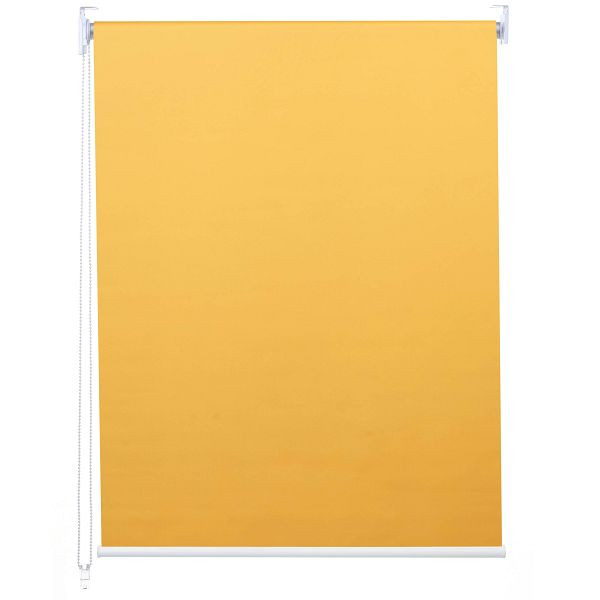 Mendler Rollo HWC-D52, Fensterrollo Seitenzugrollo Jalousie, 100x230cm Sonnenschutz Verdunkelung blickdicht, gelb, 63452