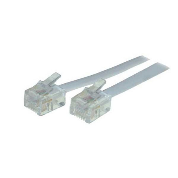 S-Conn Western-Stecker 6/4 auf Western-Stecker 6/4, weiß, 3,0m, 70083-W