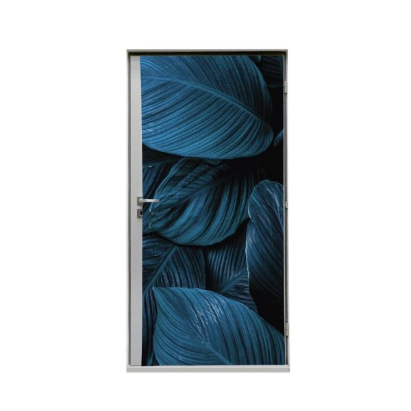 Showdown Displays Türtapete 80 cm Botanische Blätter Blau, DWR80-I648