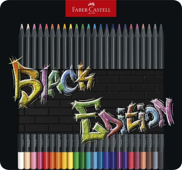 FABER CASTELL Black Edition Buntstift, 24er Metalletui, 116425