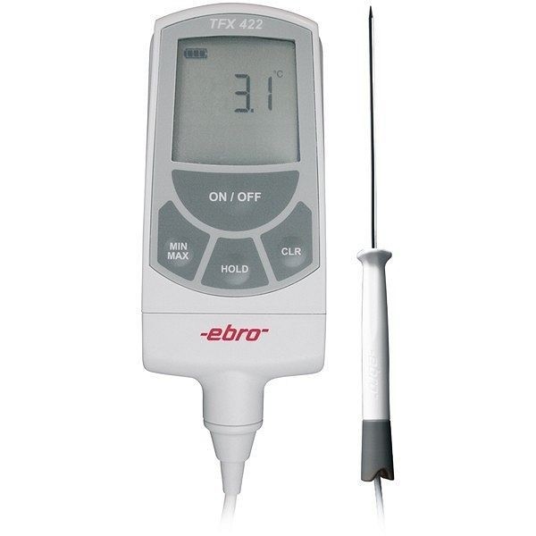 ebro TFX 422C-150 Konformitätsbewertetes Labor-Thermometer mit fest angeschlossenem Pt 1000 Fühler, 1340-5434