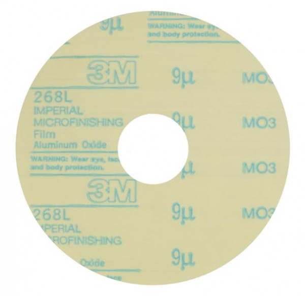 3M STIkit Microfinishing Film Rolle 268L, Scheibe, 76,2 mm, 9 Micron, PSA, VE: 4 Rollen a 500 Stück, 7000082240