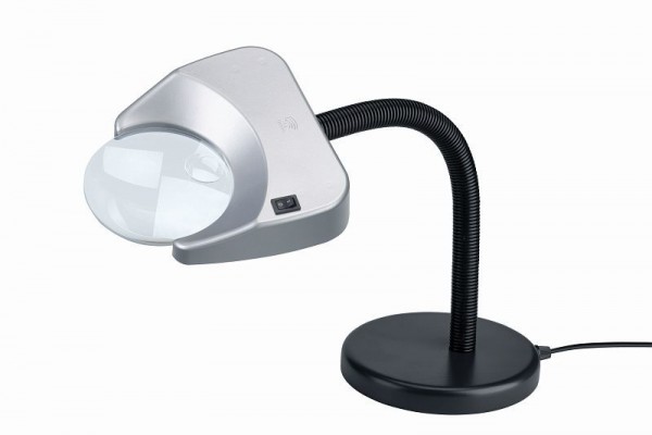 Schweizer Lupenleuchte Tech-Line LED TISCHFUSS Bifo 4500K, 2x/3X, Ø120/31,5mm, bifokal, bikonvex, 298242