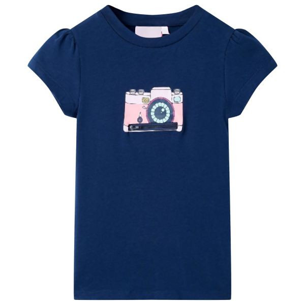 vidaXL Kinder-T-Shirt Marineblau 116, 10471, 8721012000421