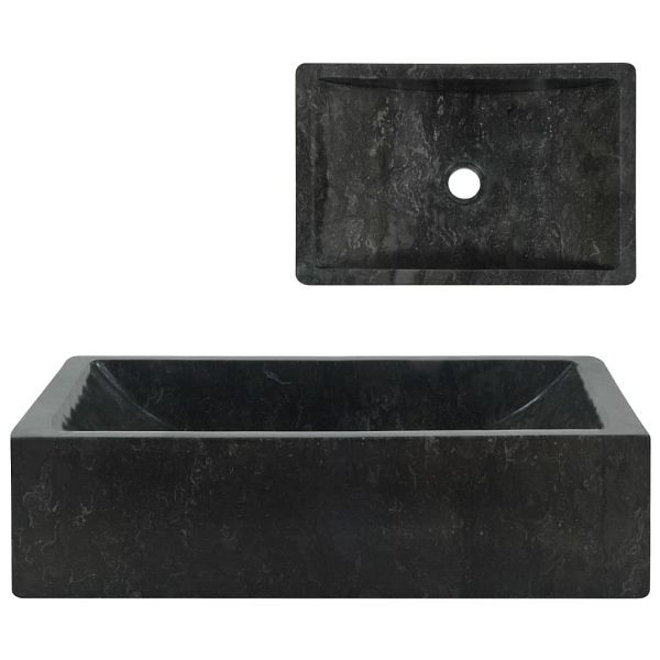 vidaXL Waschbecken 45x30x12 cm Marmor Schwarz, 142772