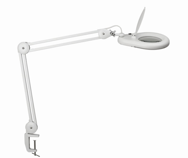 MAUL LED-Lupenleuchte MAULviso, mit Klemmfuß, weiß, 8263402