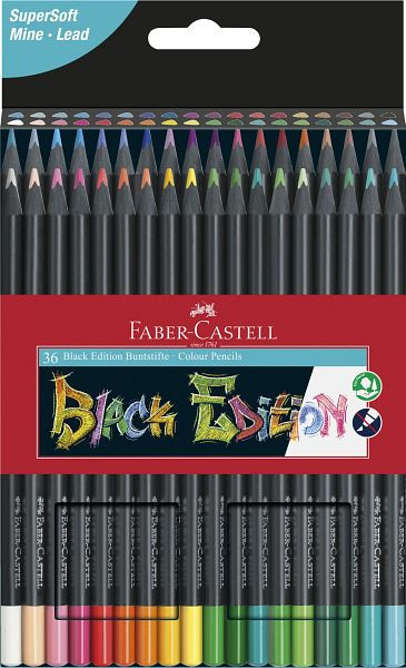 FABER CASTELL Black Edition Buntstift, 36er Kartonetui, 116436