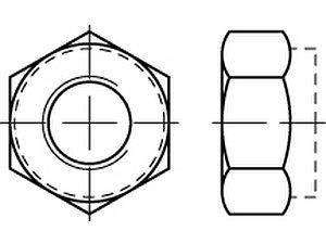Sechskantmuttern DIN 985 10 M 12 x 1,5 galvanisch verzinkt VE=S (100 Stück)