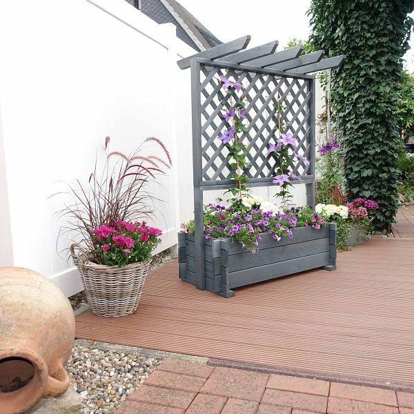 Promex Rankkasten mit Pergola klein, grau, 315/37, 4012379315377