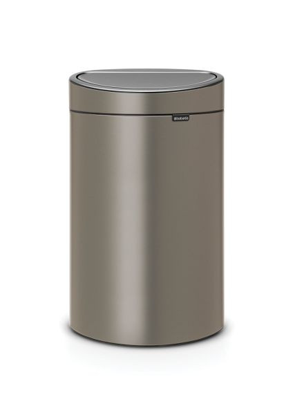 Brabantia Mülleimer Touch Bin 40 Liter mit Kunststoffeinsatz Platinum / Deckel Platinum, 114908