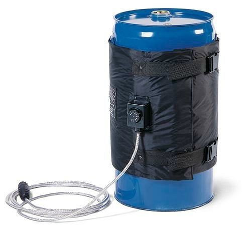 DENIOS Heizmantel für 60-Liter-Fässer, 0 - 90°C Thermostat, 1100 - 1250 mm, 250 Watt, 117722