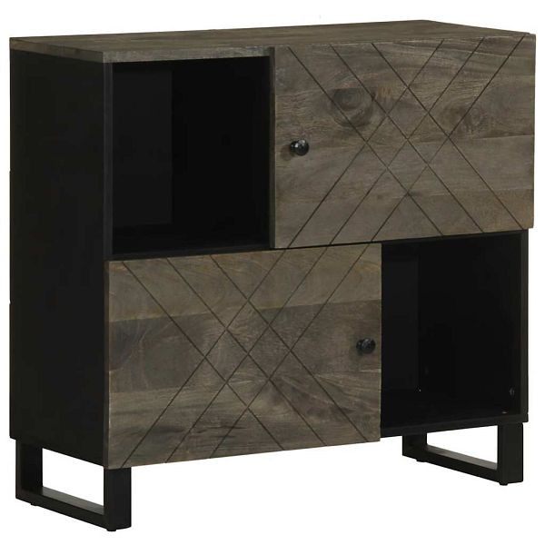 vidaXL Sideboard Schwarz 80x33x75 cm Massivholz Mango, 4017711