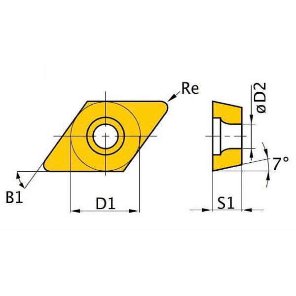 Optimum HM-Ersatzwendeplatten ISO DCMT11T304, VE: 5 Stück, 3441281