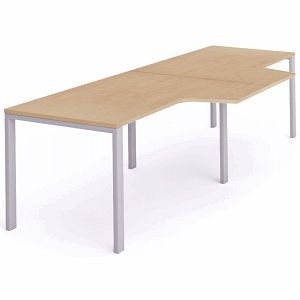 Rocada Mehrfacharbeitstisch Total L-Form, Maße 360x120/80x73 cm, Gestell grau Platte Melamin buche, 2212MD01