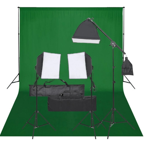 vidaXL Fotostudio-Set mit Beleuchtung und Hintergrund, 3094682