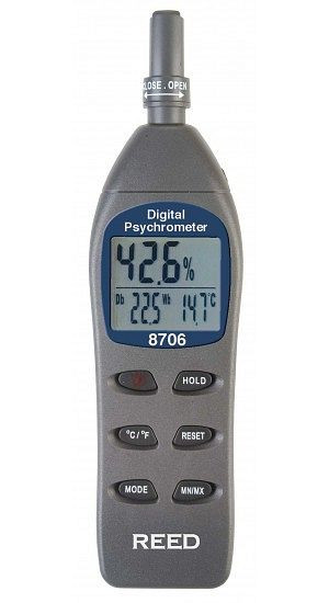 REED Feuchtigkeits- und Temperaturmessgerät /Feuchttemperatur, Taupunkt, Temperatur, Feuchtigkeit, 8706