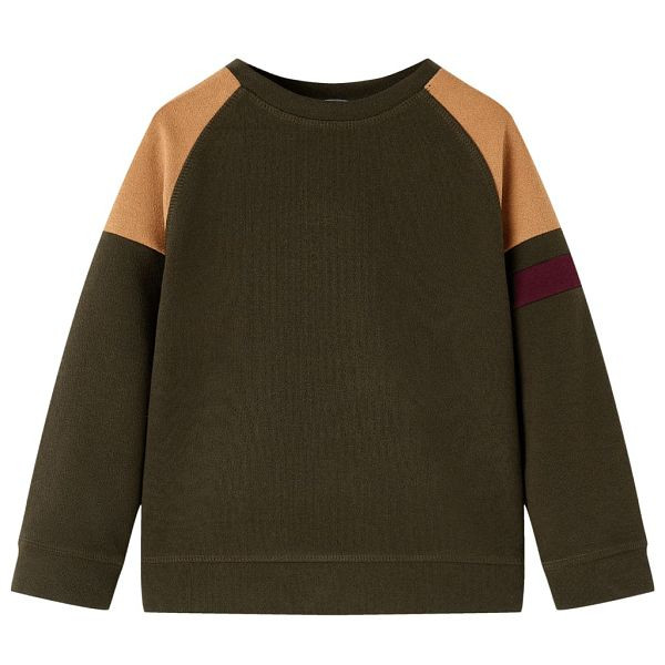 vidaXL Kinder-Sweatshirt Dunkles Khaki und Kamelbraun 116, 13391