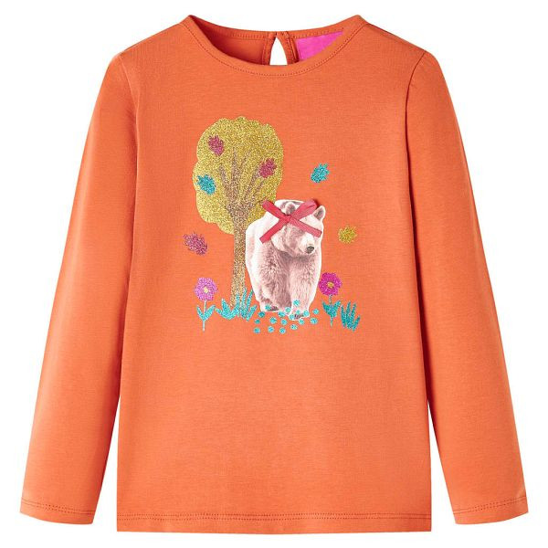 vidaXL Kinder-Langarmshirt Dunkelorange 116, 13806, 8721012033771