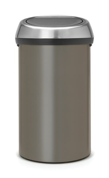 Brabantia Mülleimer Touch bin 60 Liter Platinum / Deckel Fingerprint Proof, 402463