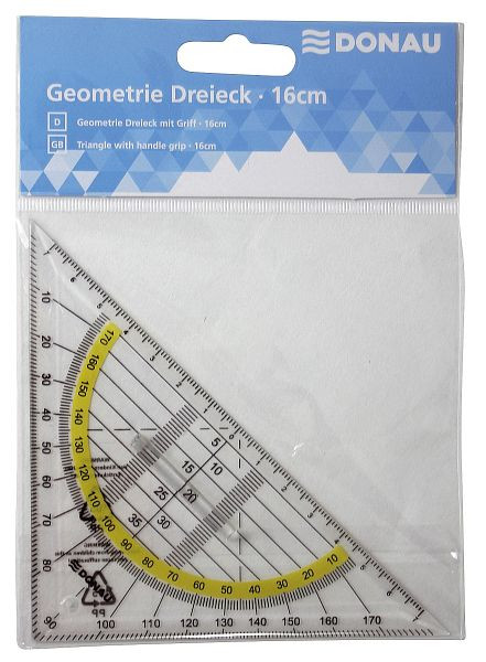 DONAU Geometrie-Dreieck mit Griff, 16 cm, 4210002-00, 9004546388500