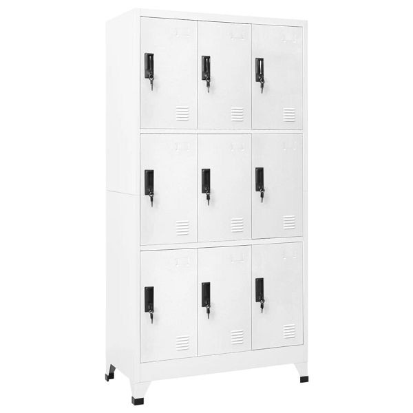 vidaXL Schließfachschrank Weiß 90x45x180 cm Stahl, 339804