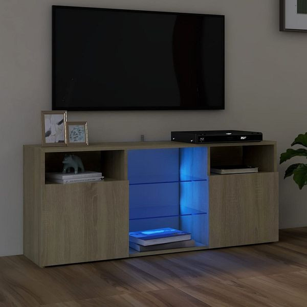 vidaXL TV-Schrank mit LED-Leuchten Sonoma-Eiche 120x30x50 cm, 804304