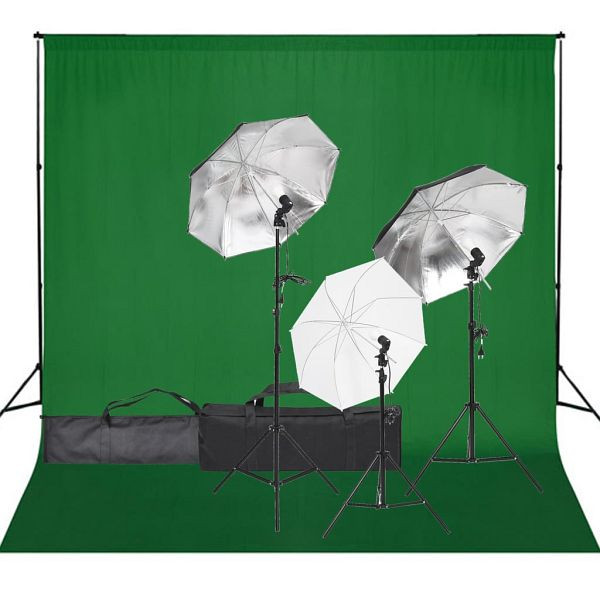 vidaXL Fotostudio-Set mit Beleuchtung und Hintergrund, 3094700