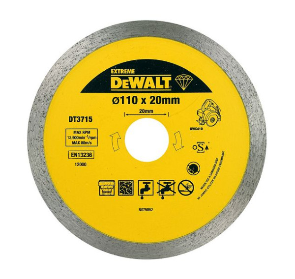 DeWalt Diamanttrennscheibe DWC410 Granit 110mm, DT3715-QZ