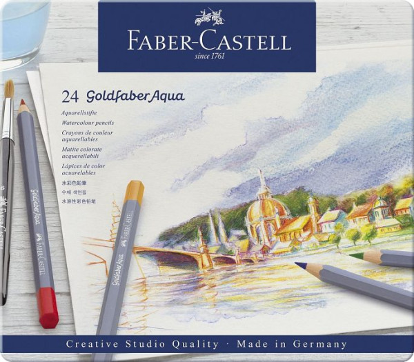 FABER CASTELL Goldfaber Aqua Aquarellstift, 24er Metalletui, 114624